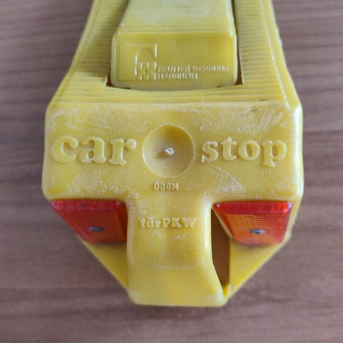 Plastic car wheel stop used