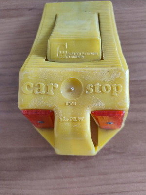 Plastic car wheel stop used