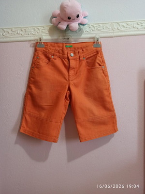 Benetton βερμούδα αγόρι πορτοκαλί τζιν σαν καινούργιο, 12 ετών