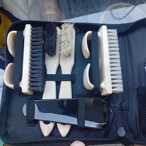 Shoe Care and Polishing Set with Brushes and Creams new