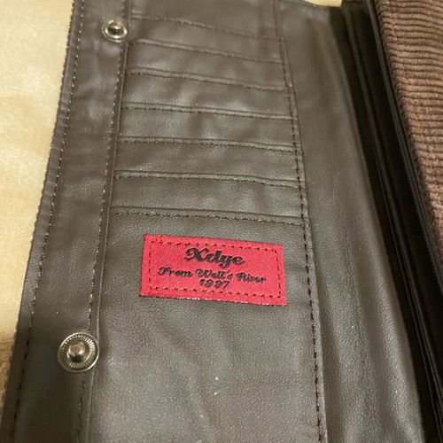 Xdye corduroy wallet used, brown