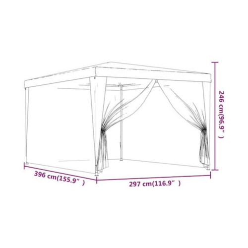 vidaXL Folding Garden Gazebo Anthracite 3x4m