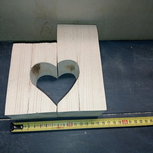Wooden decorative set handmade with tealight holder, new
