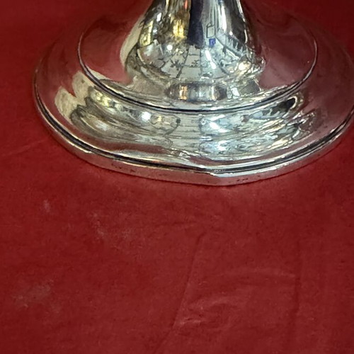 English silver candlesticks with glass, like new