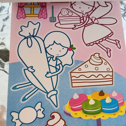 Coloring album with stickers new