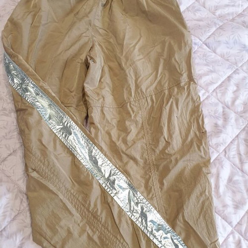 Pinko pants XS beige with silver details and pink lace like new