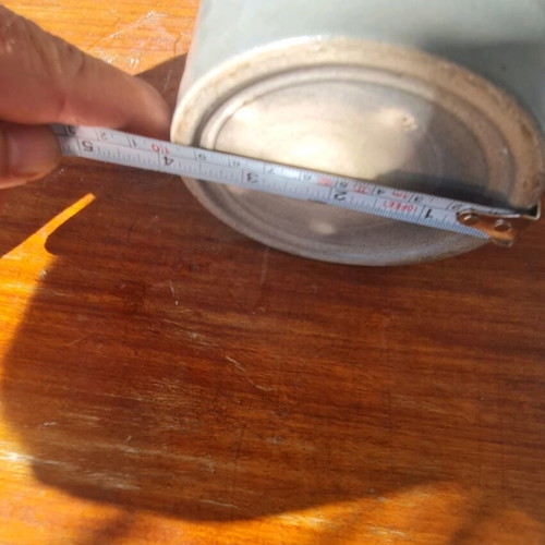 Small ceramic flowerpot with glazing, like new, no drainage hole