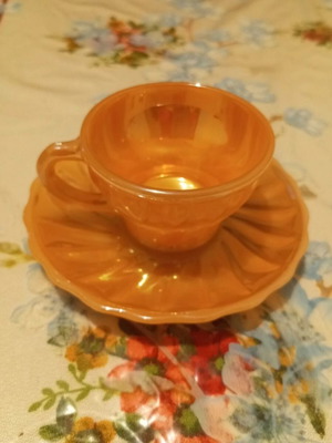 Anchor Hocking cup with saucer from 1960-70, new