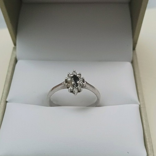 Vintage Handmade Silver 925 Ring Large with Blue Stone used