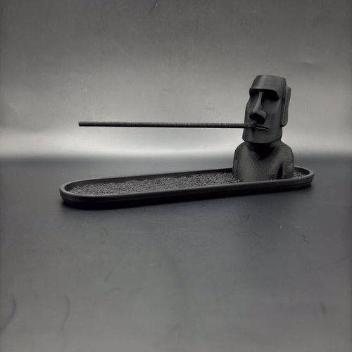 Moai Holder Incense Burner with Ash Tray 3D Printed