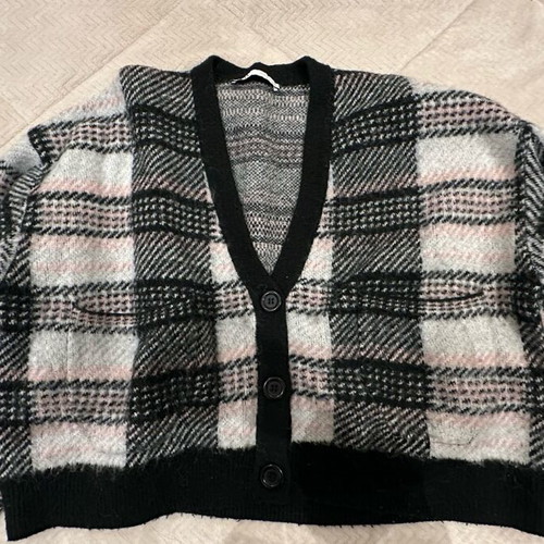 Zara Black Checked Cardigan Like New, Size S