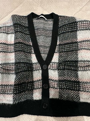 Zara Black Checked Cardigan Like New, Size S