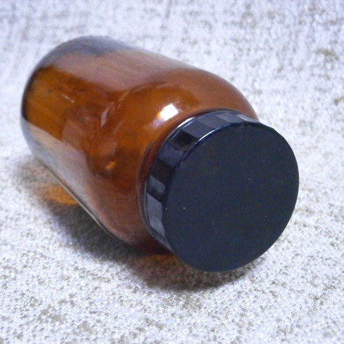 EMPTY PHARMACY BOTTLE VINTAGE FRENCH RARE YELLOW SODIUM
