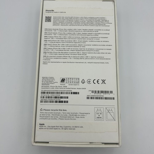 Apple iPhone 16e 128GB Black, full set