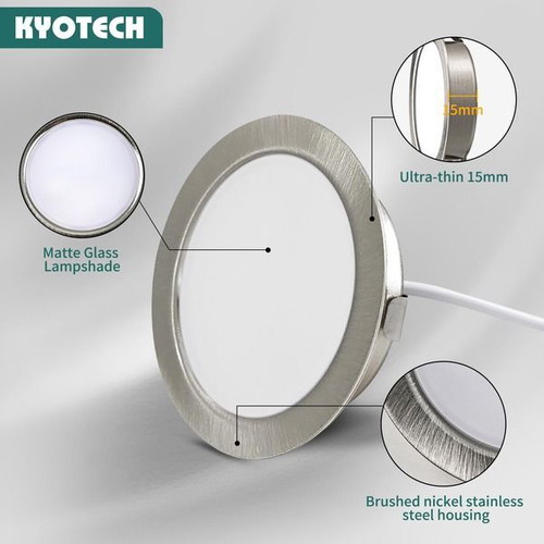 Kyotech 6-piece LED furniture spotlights 3.5W 3000K IP44 nickel