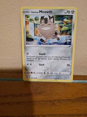 Pokemon Card Galarian Meowth like new
