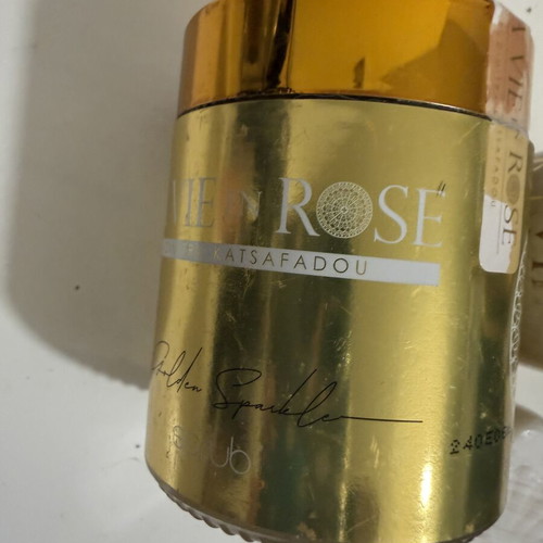 La Vie En Rose skincare set like new with scrub, face oil, and soap