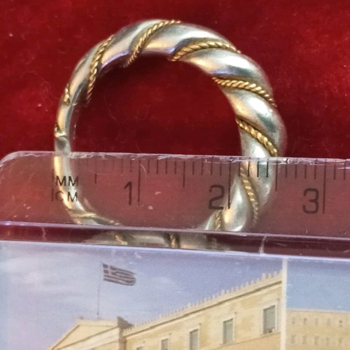 Silver-gold ring 925 585 like new, size 57+