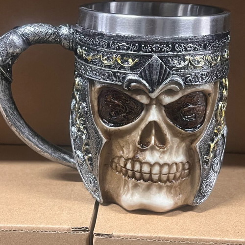 3D Skeletor Beer Mug Stainless Steel and Resin 450ml new