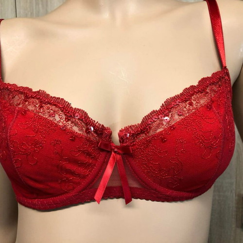 Bra size M/80D, red