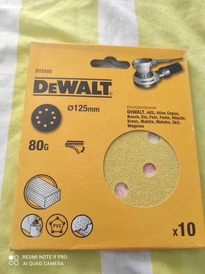 Dewalt DT3103 80Grit 125mm Palm Sander Sanding Sheets new, pack of 10