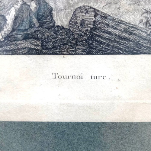 Tournoi Turc Αυθεντική γκραβούρα-χαρακτικό 1782 σε κορνίζα