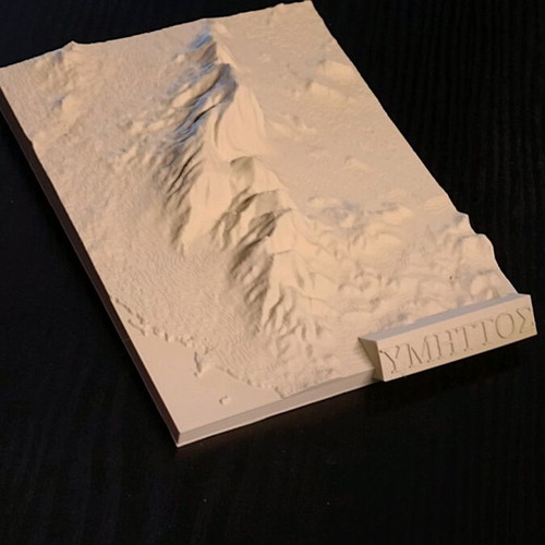 3D Printed Topographic Map made to order, PLA plastic