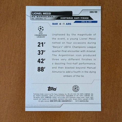 Lionel Messi Hattrick Hero 2023-24 card new