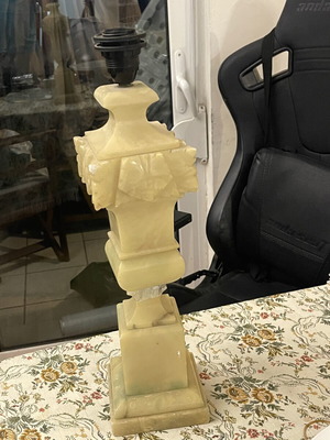 Alabaster vintage lamp used, 7.2 kg, 53 cm height