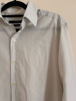 Manetti men's cotton shirt large slim fit used, off white