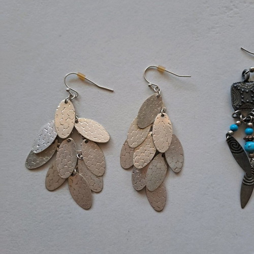 Faux bijoux earrings used, pack of 7 pairs