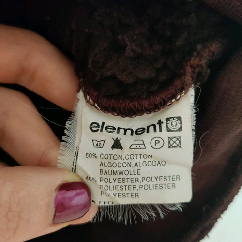 Element jacket brown with sheep lining like new, size M