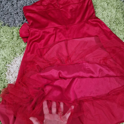 Staples dress red with bow, like new, size M