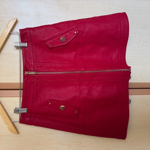 Lynne leather skirt new, red, size S