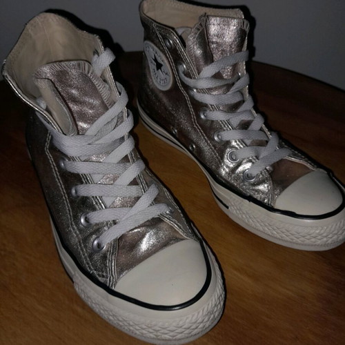 Converse All Star silver boots shoes like new