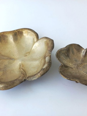 Set of old silver-plated fondue bowls used, need polishing