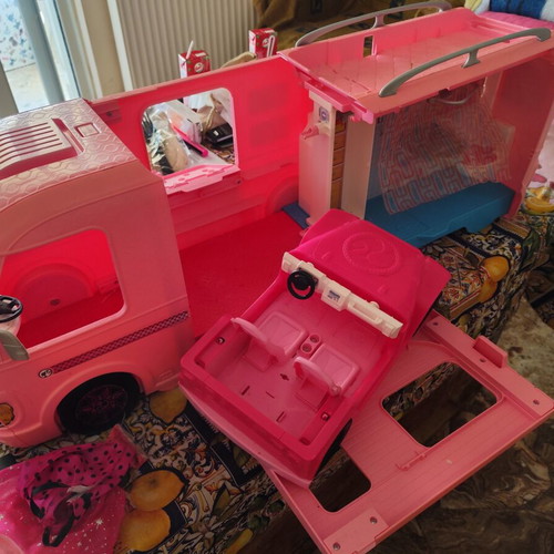 Barbie camper used with car and toys