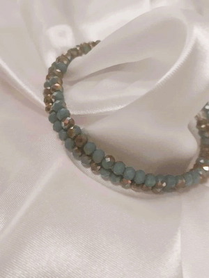 Double Handmade Bracelet like New with Shiny Crystal Stones