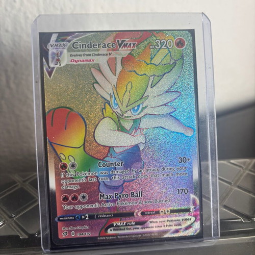 Pokemon Rebel Clash 194/192 Cinderace VMAX (Secret Rare) like new