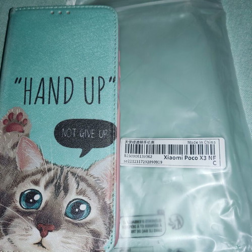Poco X3 NFC Wallet Case like new with cat design