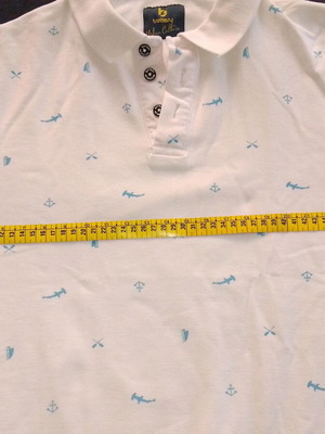 Battery men's short-sleeve t-shirt like new, white with turquoise design, size M