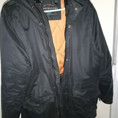Funky Buddha black parka jacket used, size L