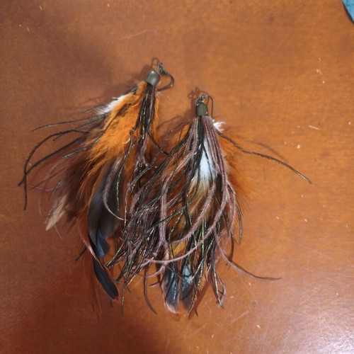 Handmade feather earrings set of 5 pairs