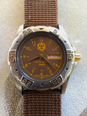 Citizen wristwatch DnD D20 logo like new, gold and silver