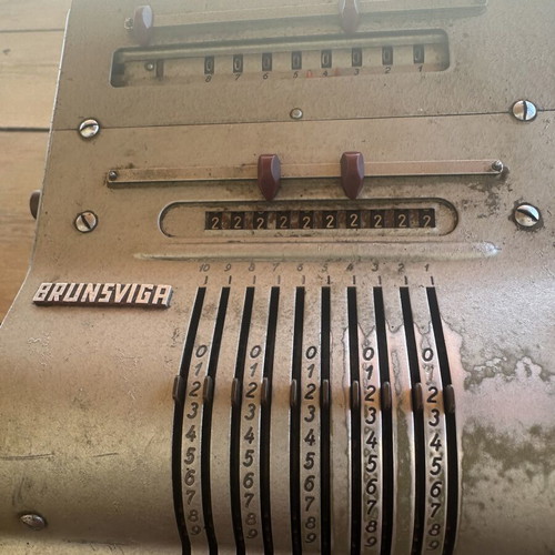 Olympia WeekAG Mechanical Calculator used, 1950s collectible