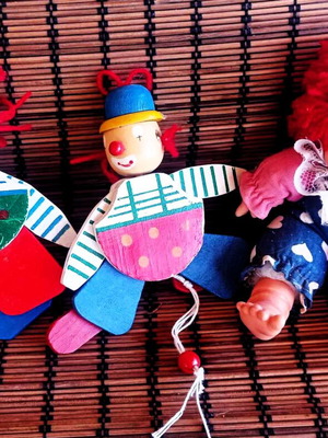 Set of 3 Harlequin Dolls