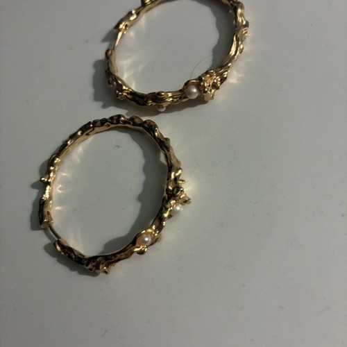 Steel hoop earrings with pearls and beautiful design new