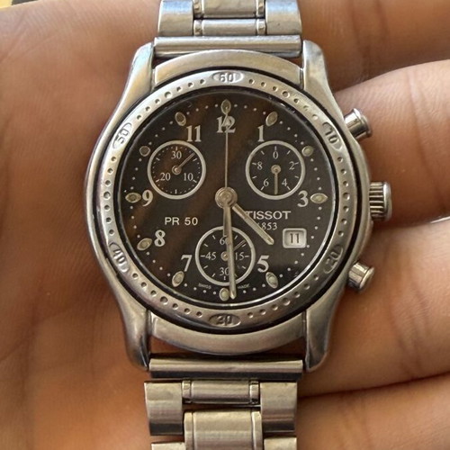 Tissot PR50 Chronograph J178/278 wristwatch like new, black and silver