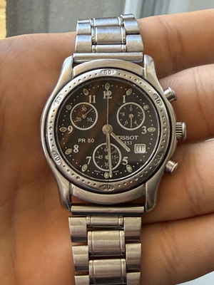Tissot PR50 Chronograph J178/278 wristwatch like new, black and silver