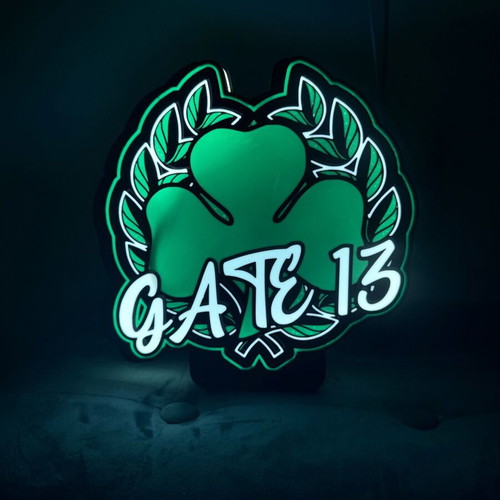 Custom Lightbox Shamrock lamp like new, official Panathinaikos replica
